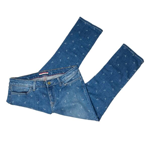 Tommy Hilfiger Nautical Anchor Print Crop Straight Leg Jeans size 4 - Picture 13 of 13